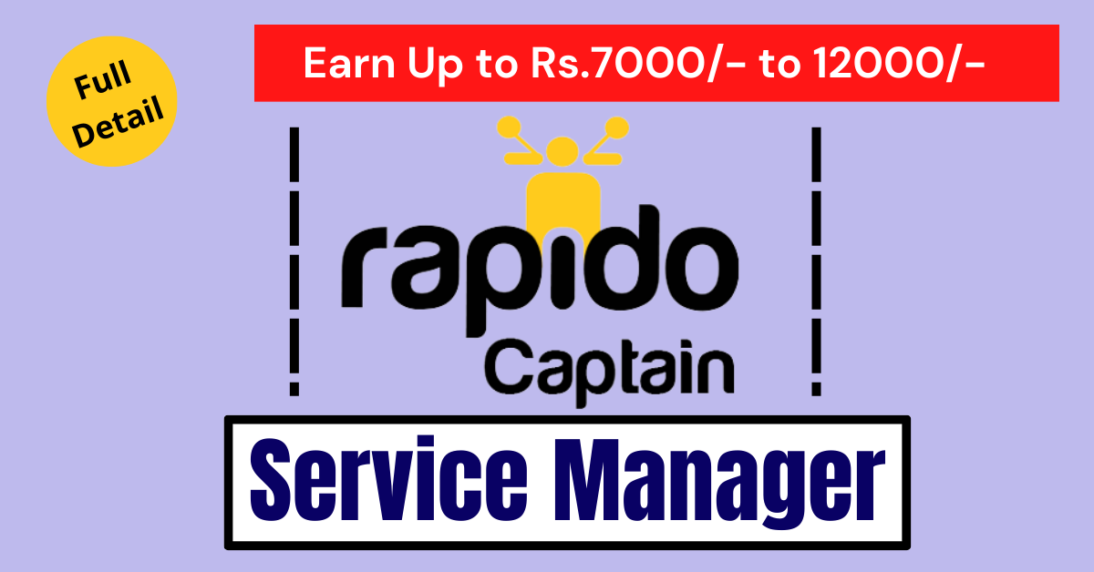 Service Manager Option In Rapido Captain