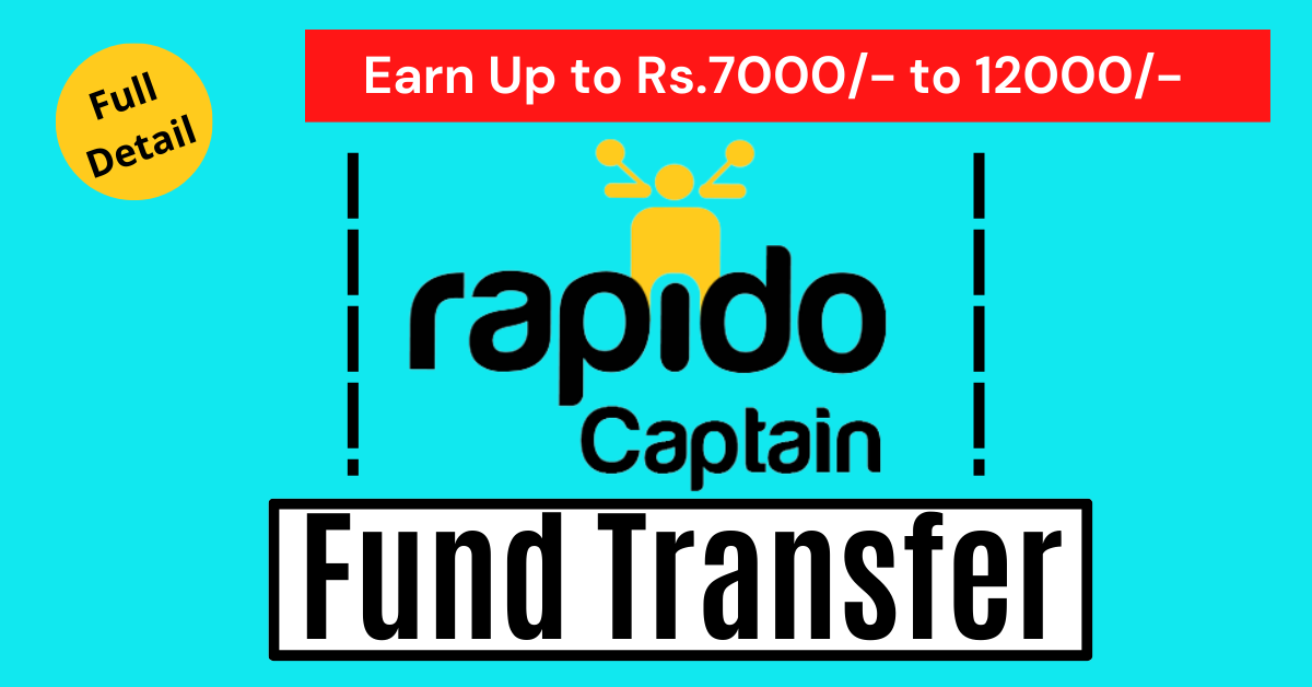 How to fund transfer Rapido Caption wallet to your bank account